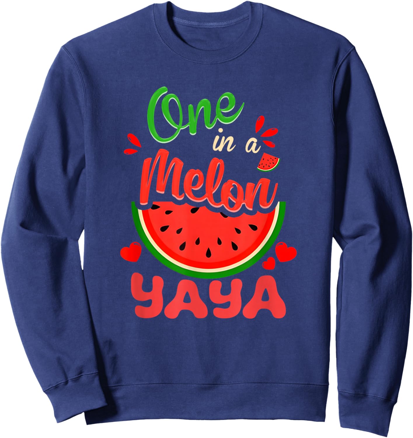 One in a Melon Yaya 1st Birthday Party Family Matching Sweatshirt - Sweatshirt | Navy