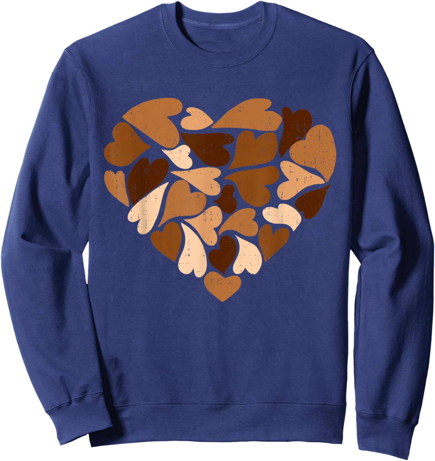 Black History Month Heart Melanin African Girls Kids Sweatshirt - Sweatshirt | Navy