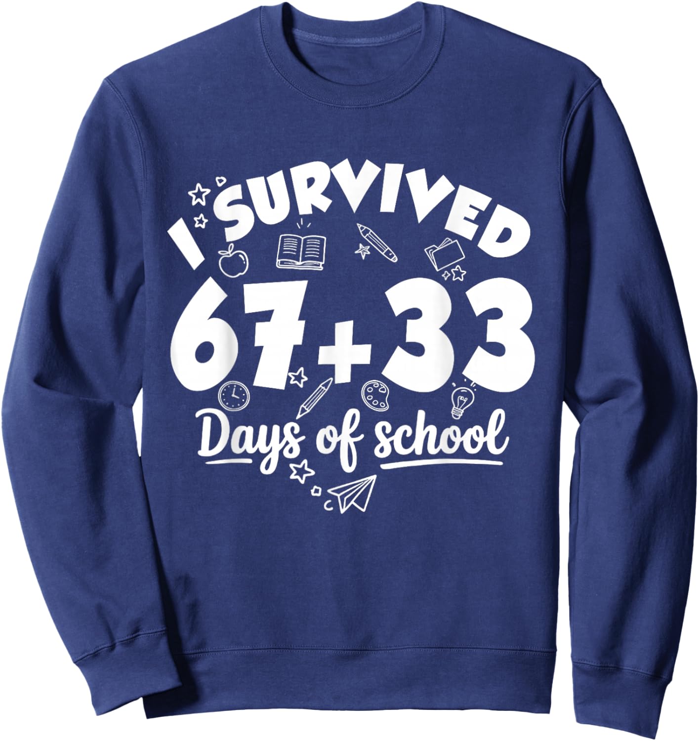 for Teacher Kids 100th Days Sweatshirt - Sweatshirt | Navy