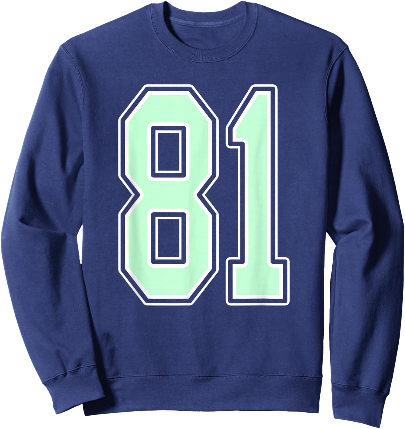Cute Mint Green Number 81 Jersey Player Uniform #81 Fan Sweatshirt - Sweatshirt | Navy