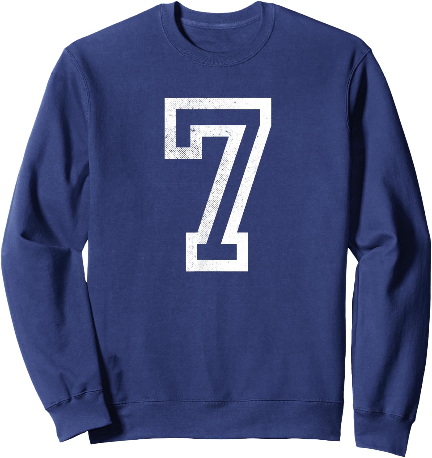 Number 7 Seven Funny Trendy Gen Alpha Meme Slang Boys Girls Sweatshirt - Sweatshirt | Navy