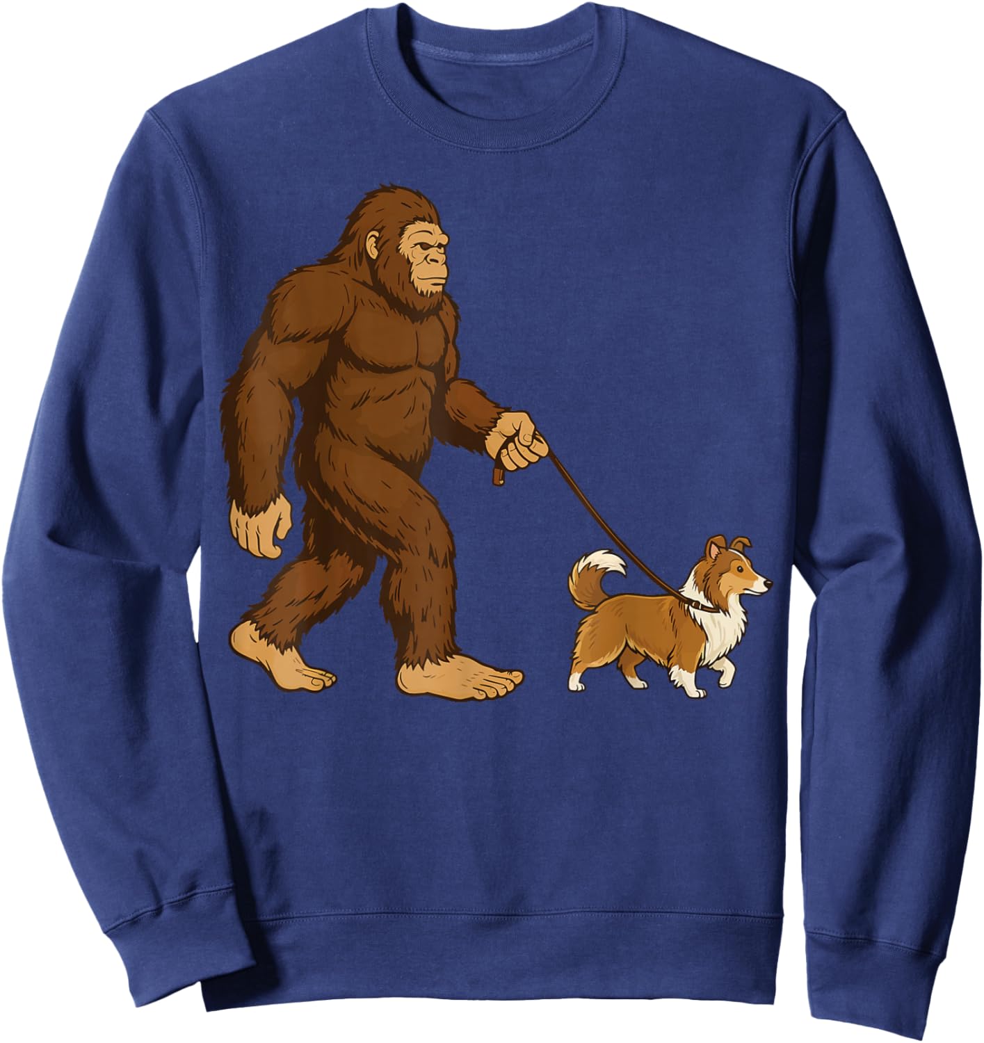 Bigfoot Shetland Sheepdog Retro Sheltie Sweatshirt - Sweatshirt | Navy