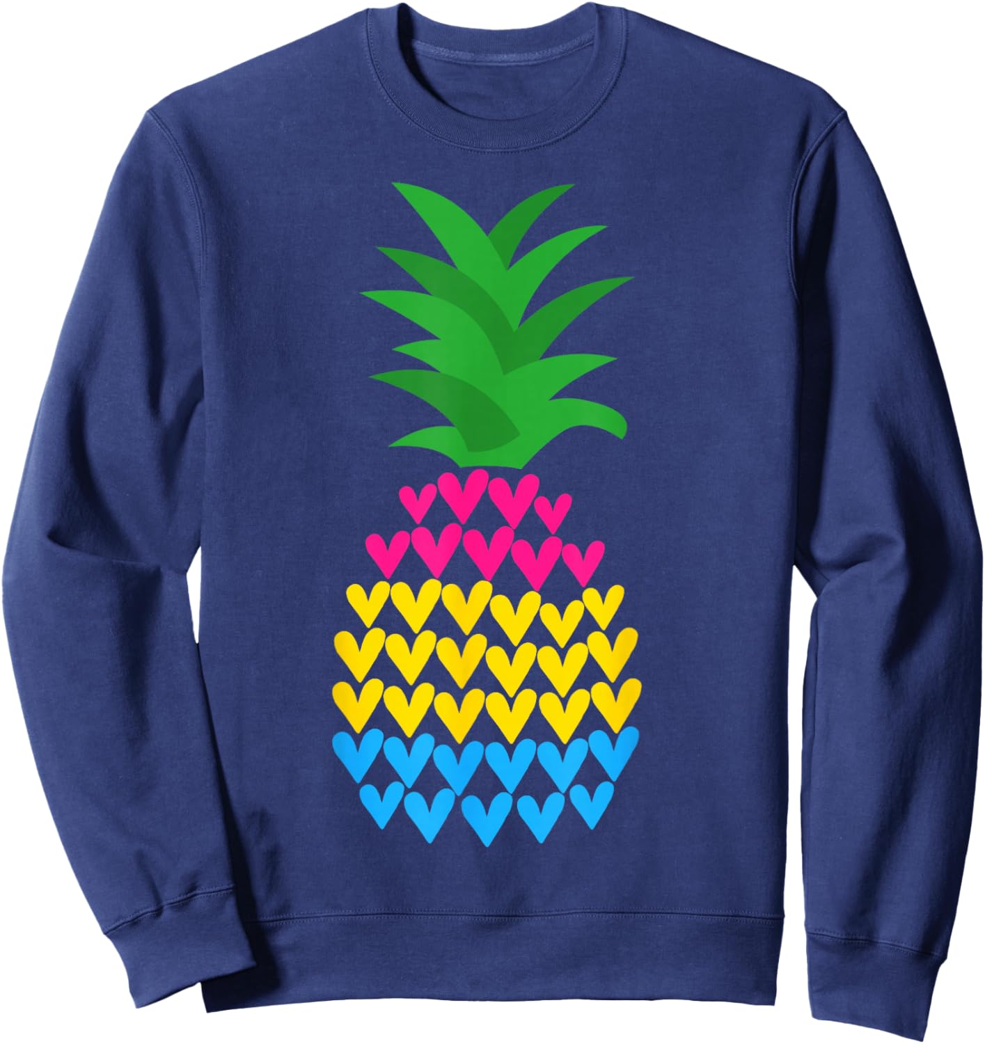 Pansexual Pride Flag Funny Pineapple Pansexual Sweatshirt - Sweatshirt | Navy