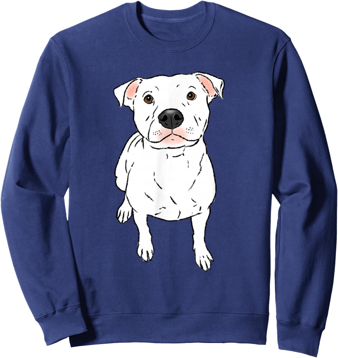 White Pit Bull, White Pittie, Pitbull Lover, Bully Breed Dog Sweatshirt - Sweatshirt | Navy