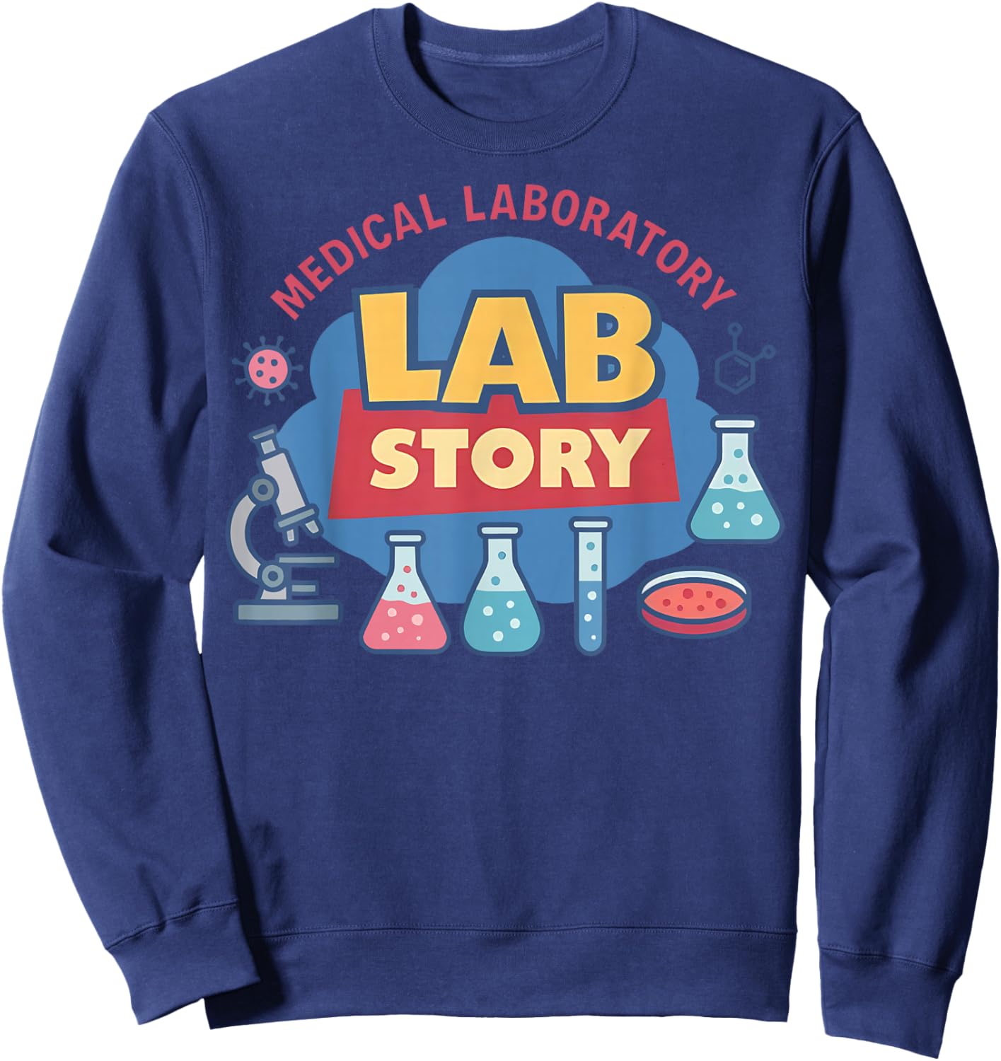 Lab Story Lab Week 2026 Medical Laboratory Technician Team Sweatshirt - Sweatshirt | Navy
