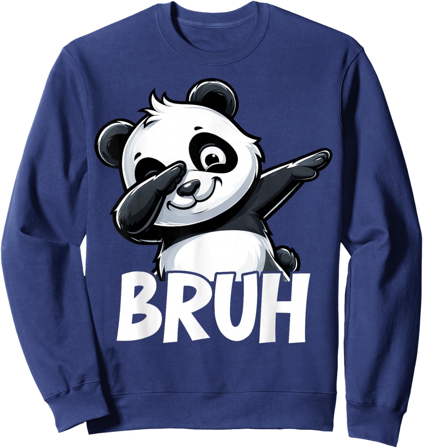Funny Bruh Cute Dabbing Panda Lover Kid Boy Girl Toddler Sweatshirt - Sweatshirt | Navy