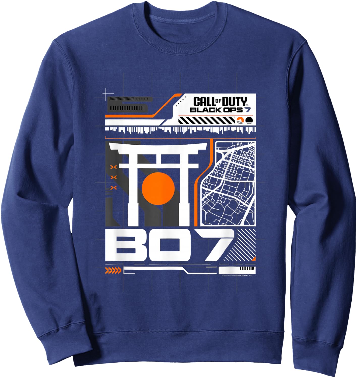 Call of Duty Black Ops 7 Modern Map FPS Video Game Sweatshirt - Sweatshirt | Navy