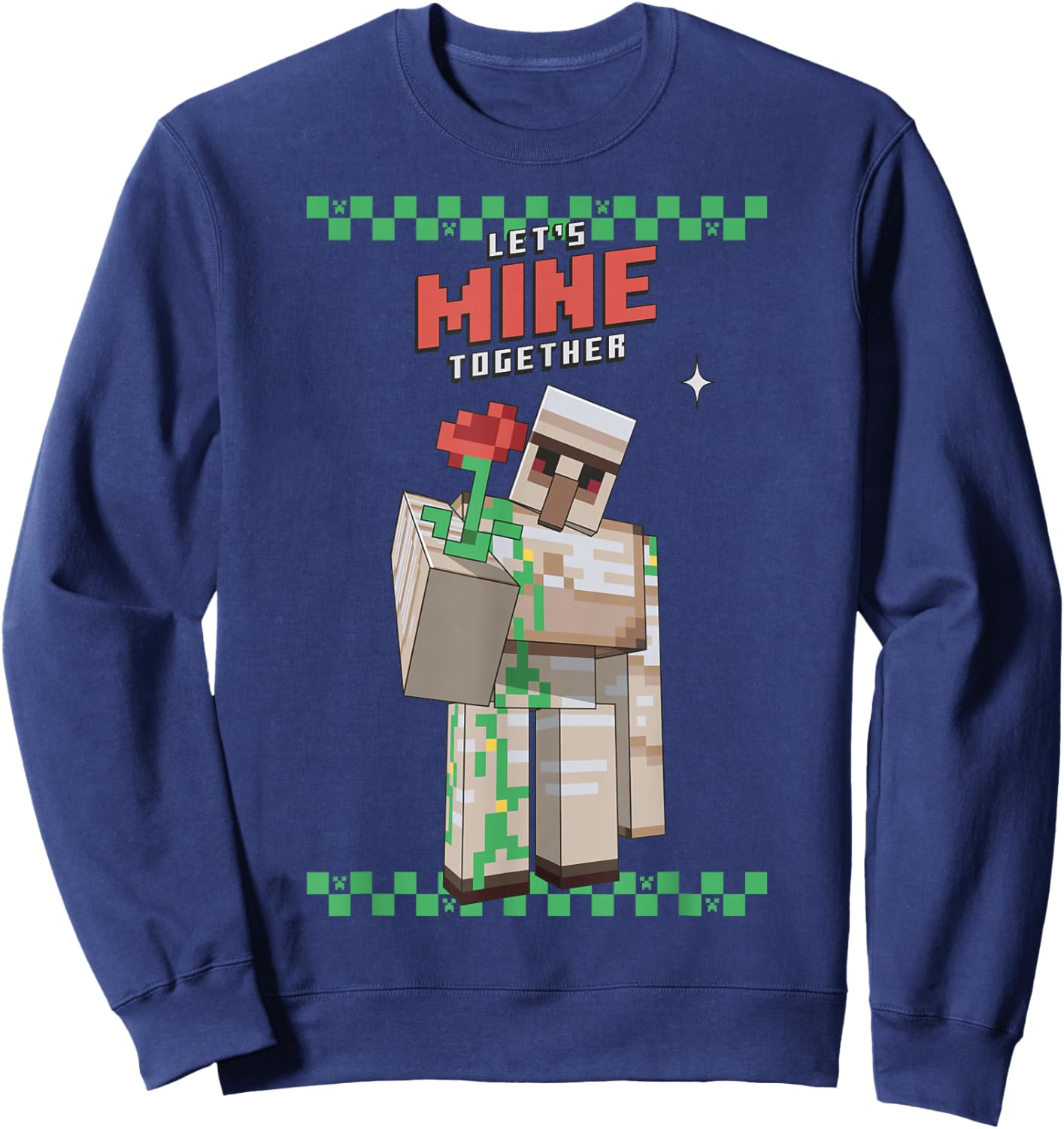 Minecraft Iron Golem Rose Sweet Sweatshirt - Sweatshirt | Navy