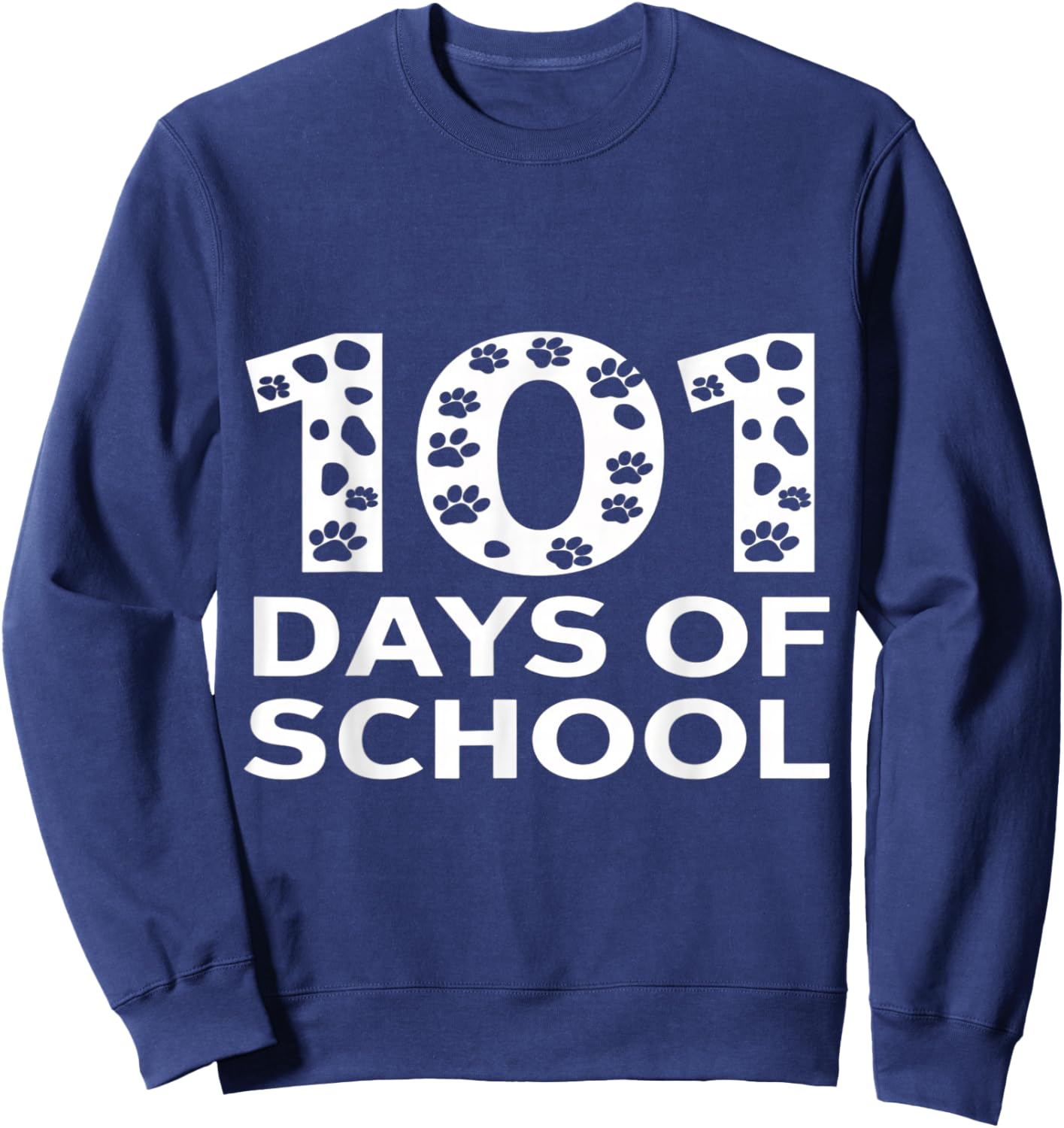 Happy 101 Days School Cute Dog 100 Days Smarter Student Kids Sweatshirt - Sweatshirt | Navy