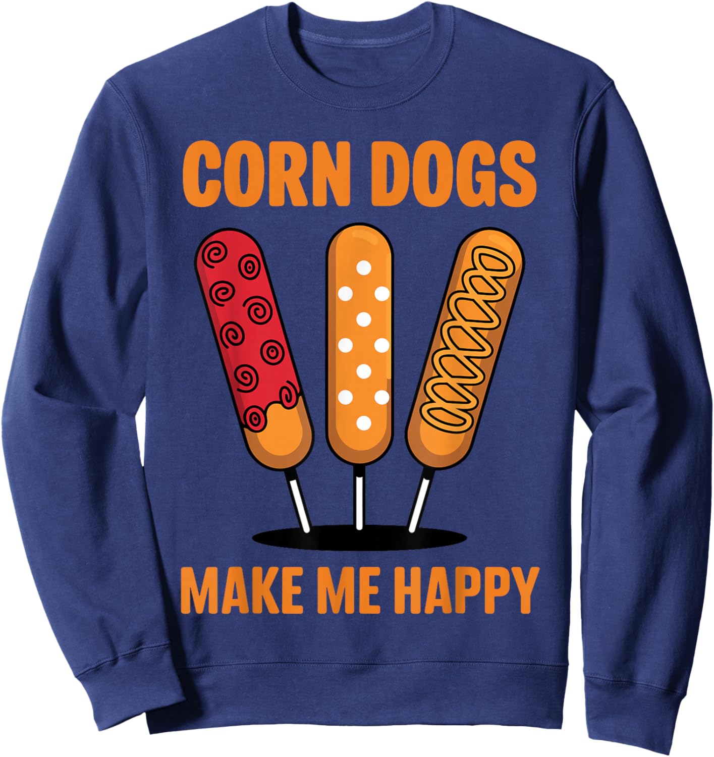 Cool Corn Dog Novelty Women Adult Corn Dog Lover Sweatshirt - Sweatshirt | Navy