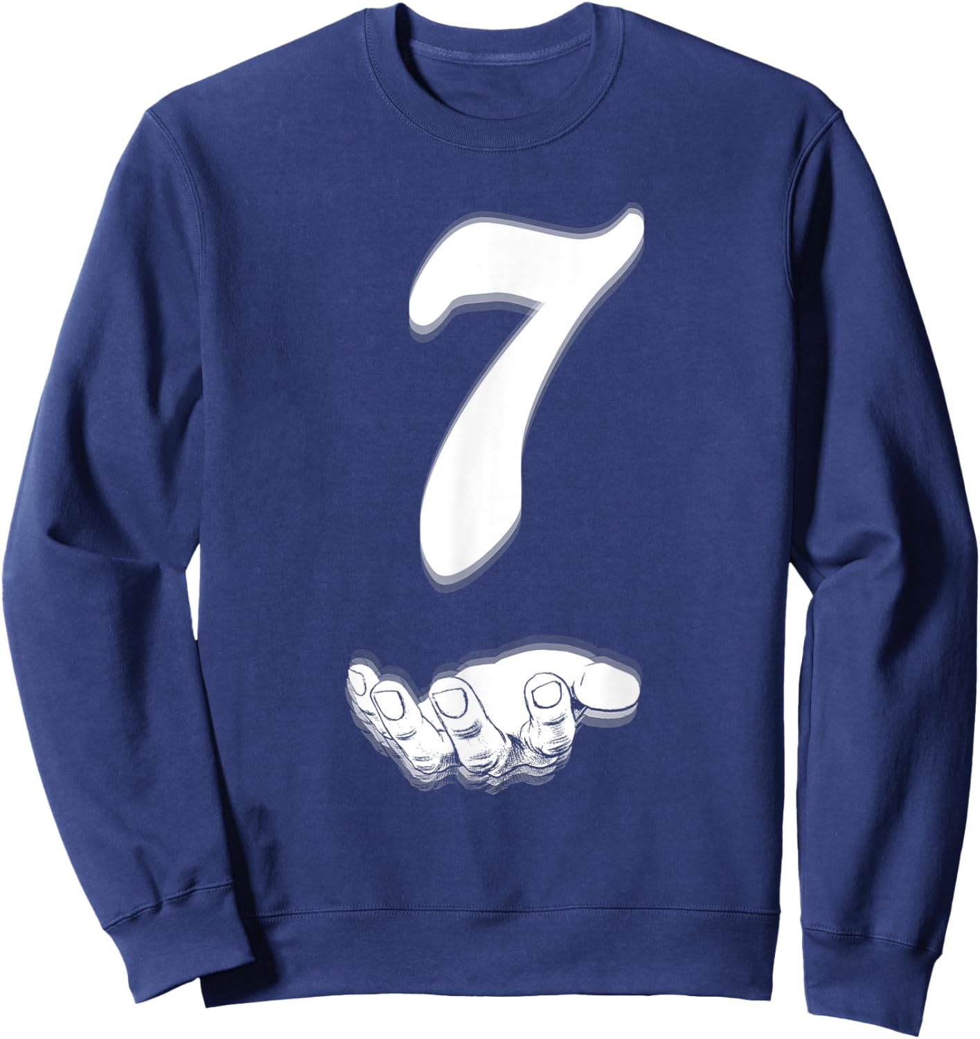 Funny Six Seven Meme 6 7 Halloween Costume Matching 7 Sweatshirt - Sweatshirt | Navy