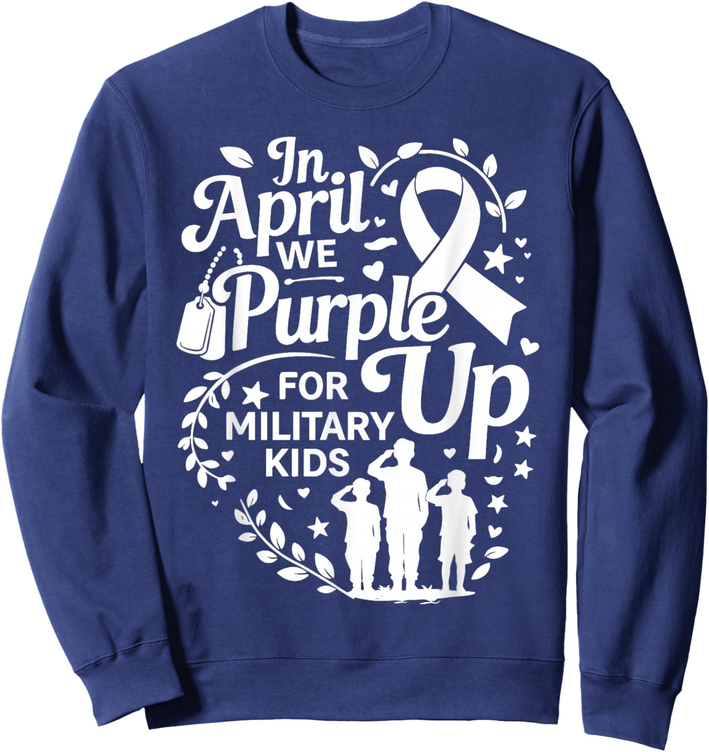 Purple Up Military Kids Month of Military Child Sweatshirt - Sweatshirt | Navy