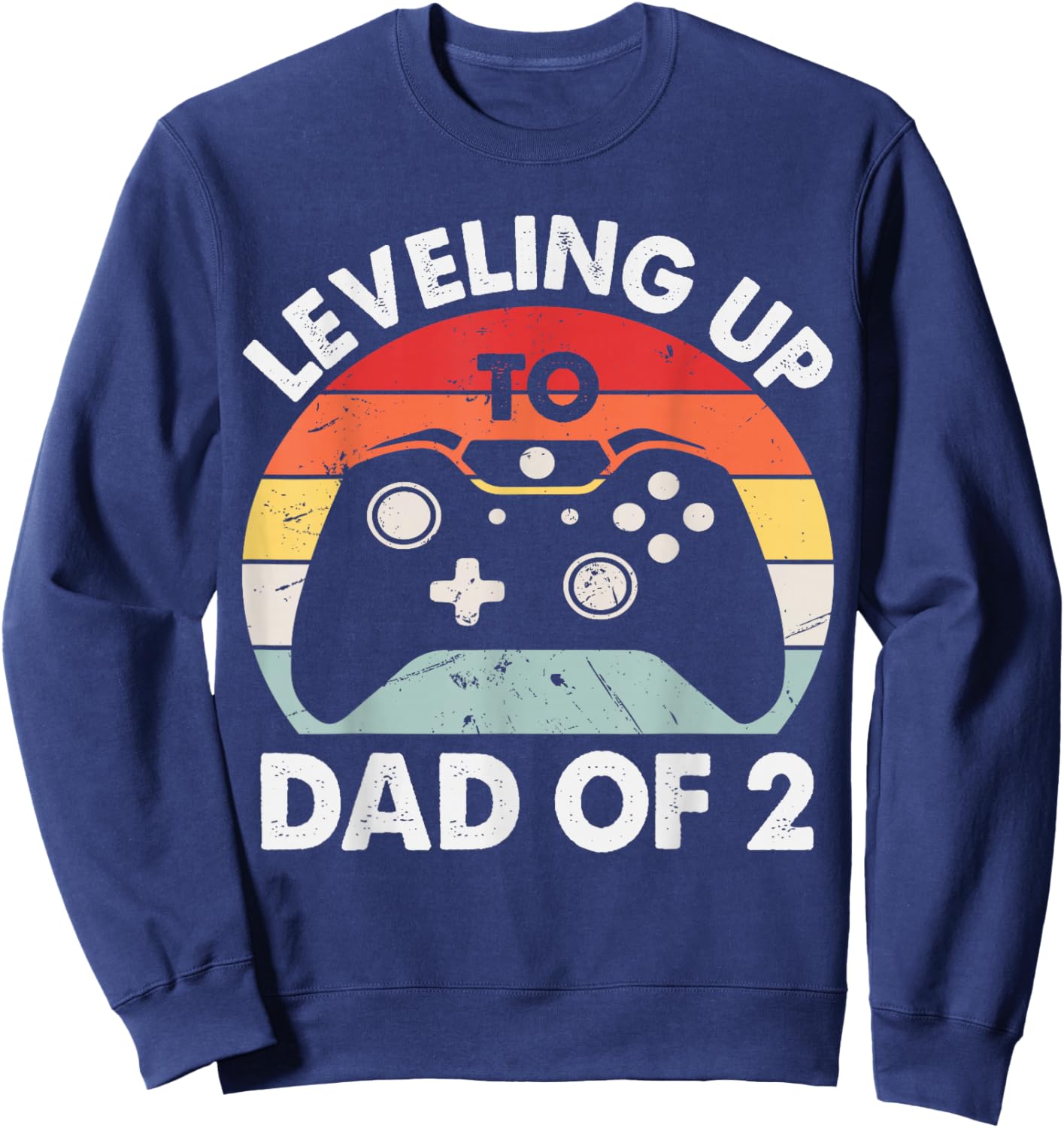 Gaming Dad of Two Promoted for 2nd Time Gamer Daddy Squared Sweatshirt - Sweatshirt | Navy