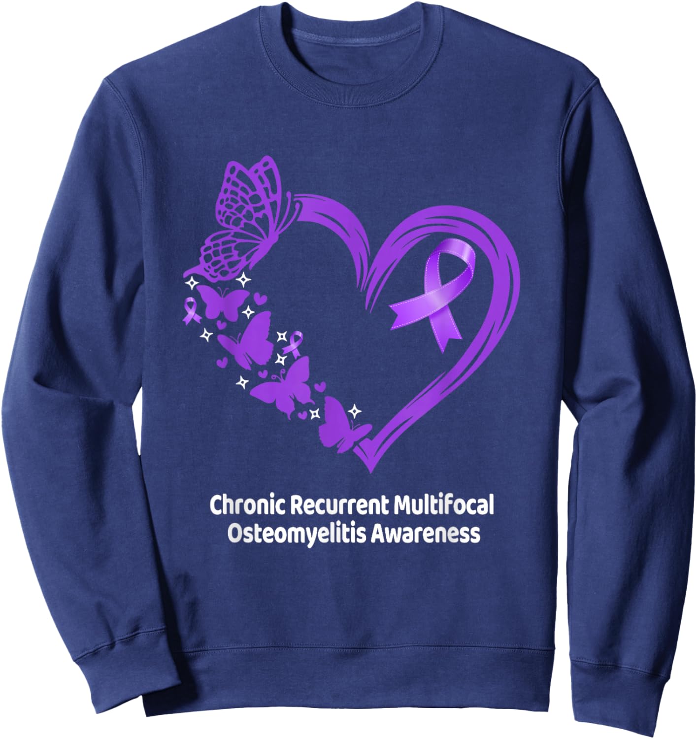 CRMO Awareness Chronic Recurrent Multifocal Osteomyelitis Sweatshirt - Sweatshirt | Navy