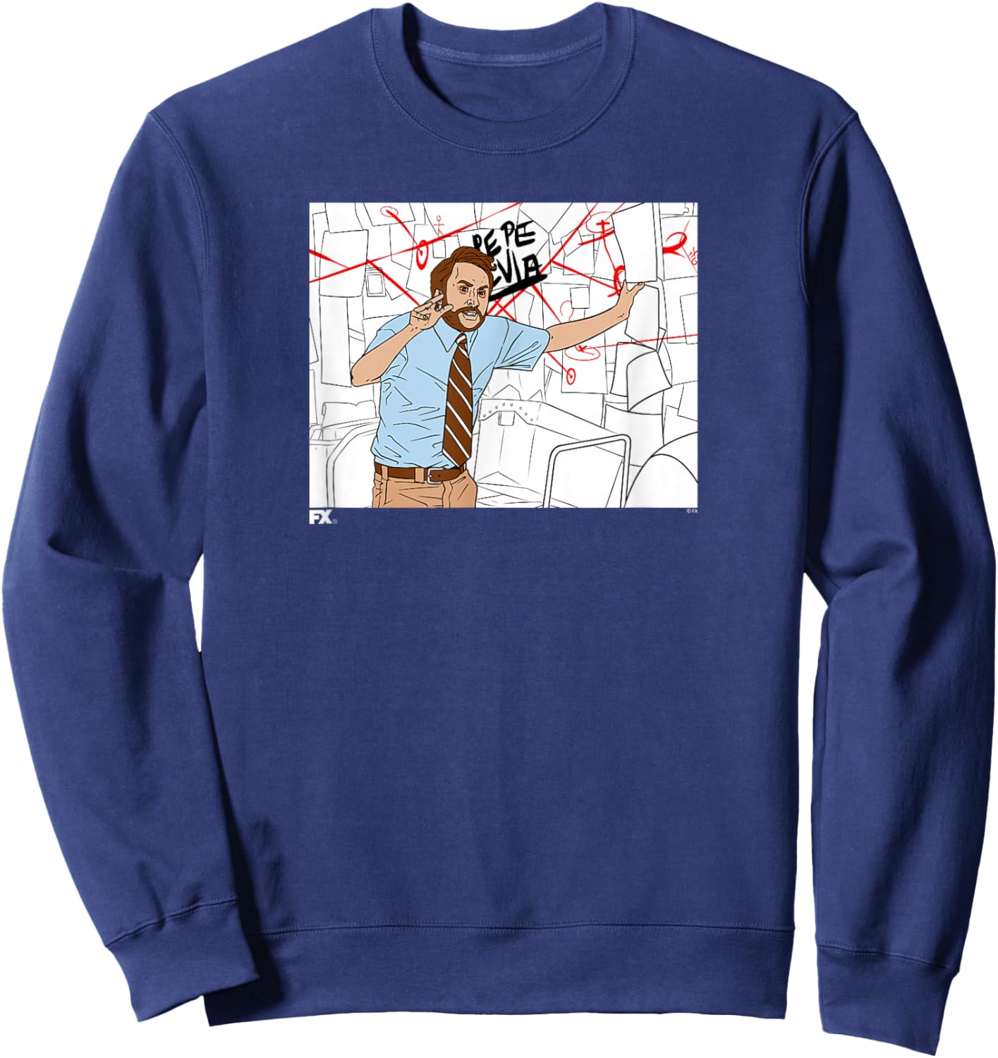 It's Always Sunny Charlie Board Pepe Silvia Conspiracy Meme Sweatshirt - Sweatshirt | Navy