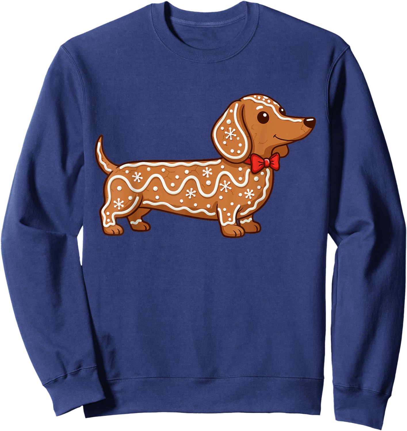 Dachshund Christmas Gingerbread Cookie Weiner Dog Lover Sweatshirt - Sweatshirt | Navy