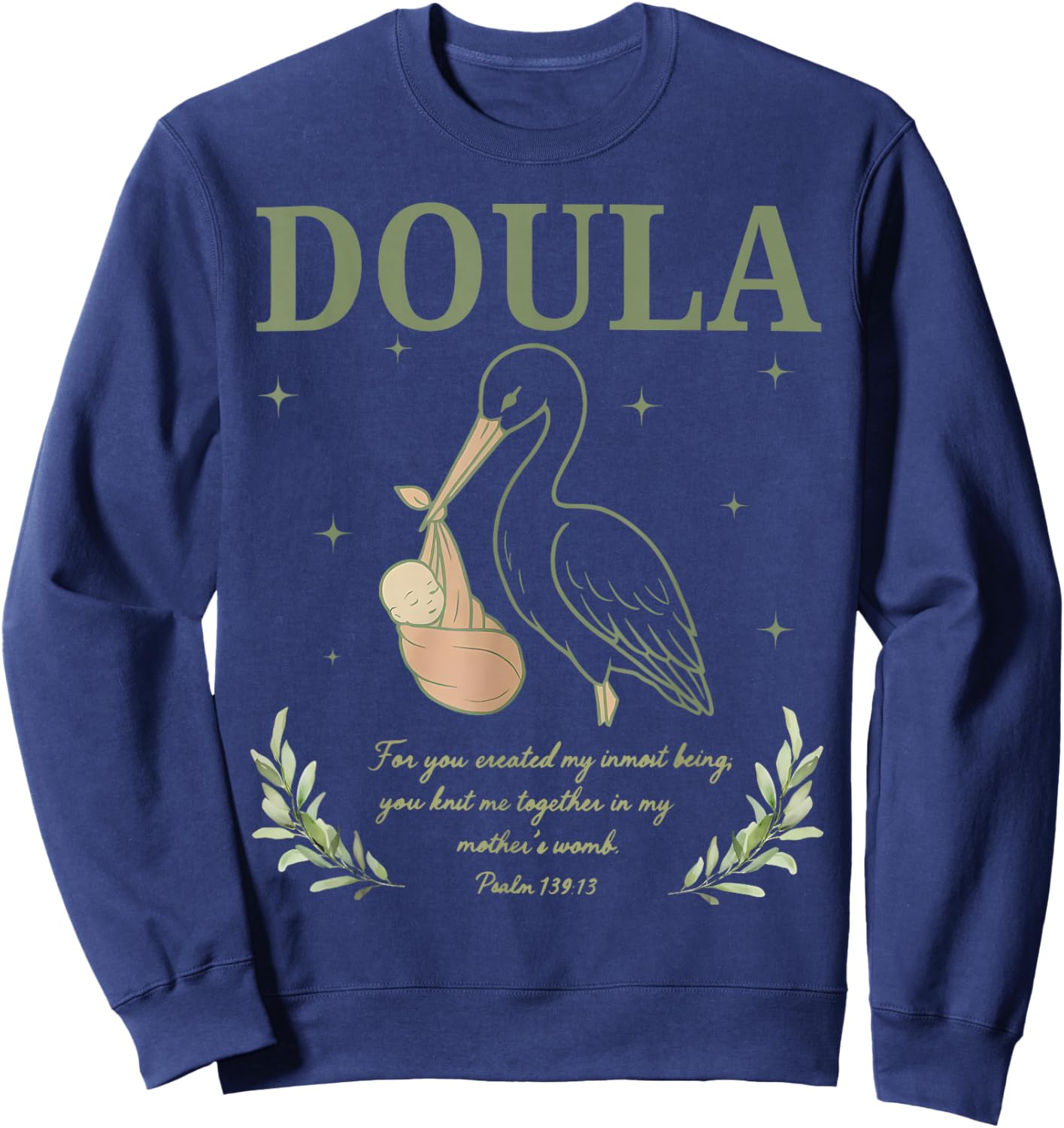 Christian Doula Pregnancy Support Religious Labor Coach Sweatshirt - Sweatshirt | Navy