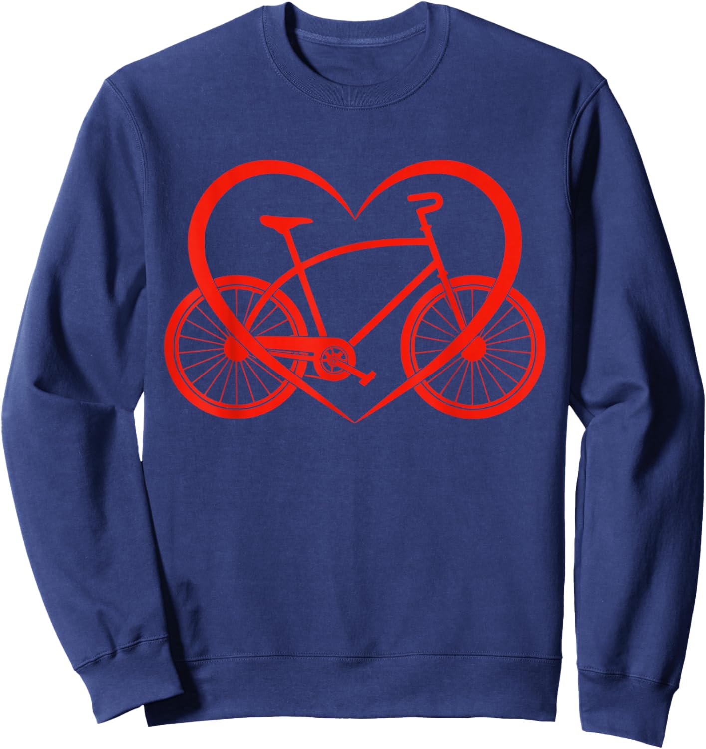 Bike Heart Bicycle Love Cycling Valentine's Day Women Men Sweatshirt - Sweatshirt | Navy