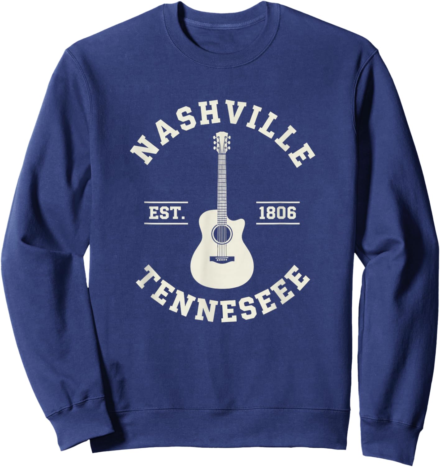 USA Nashville Tennessee Acoustic Guitar - American Roots Sweatshirt - Sweatshirt | Navy
