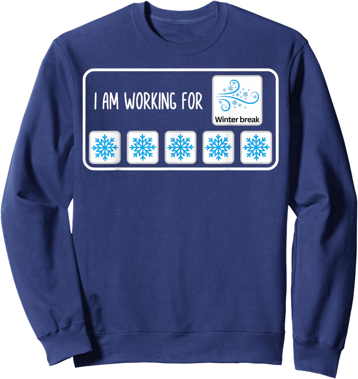 I Am Working for Winter Break Christmas SPED Teacher Xmas Sweatshirt - Sweatshirt | Navy