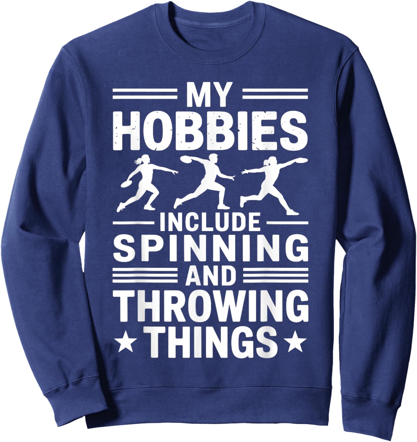 Discus Throwing Art Women Athletics Discus Thrower Sweatshirt - Sweatshirt | Navy