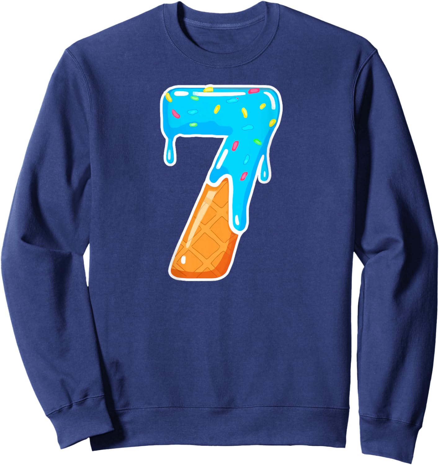 67 Ice Cream Drip Meme 6 7 Hallowee Costume Couple (On Back) Sweatshirt - Sweatshirt | Navy