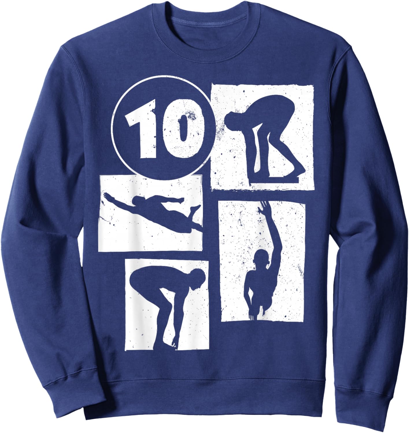 10th Birthday Swimmer Swimming 10 Year Old Boy Sweatshirt - Sweatshirt | Navy