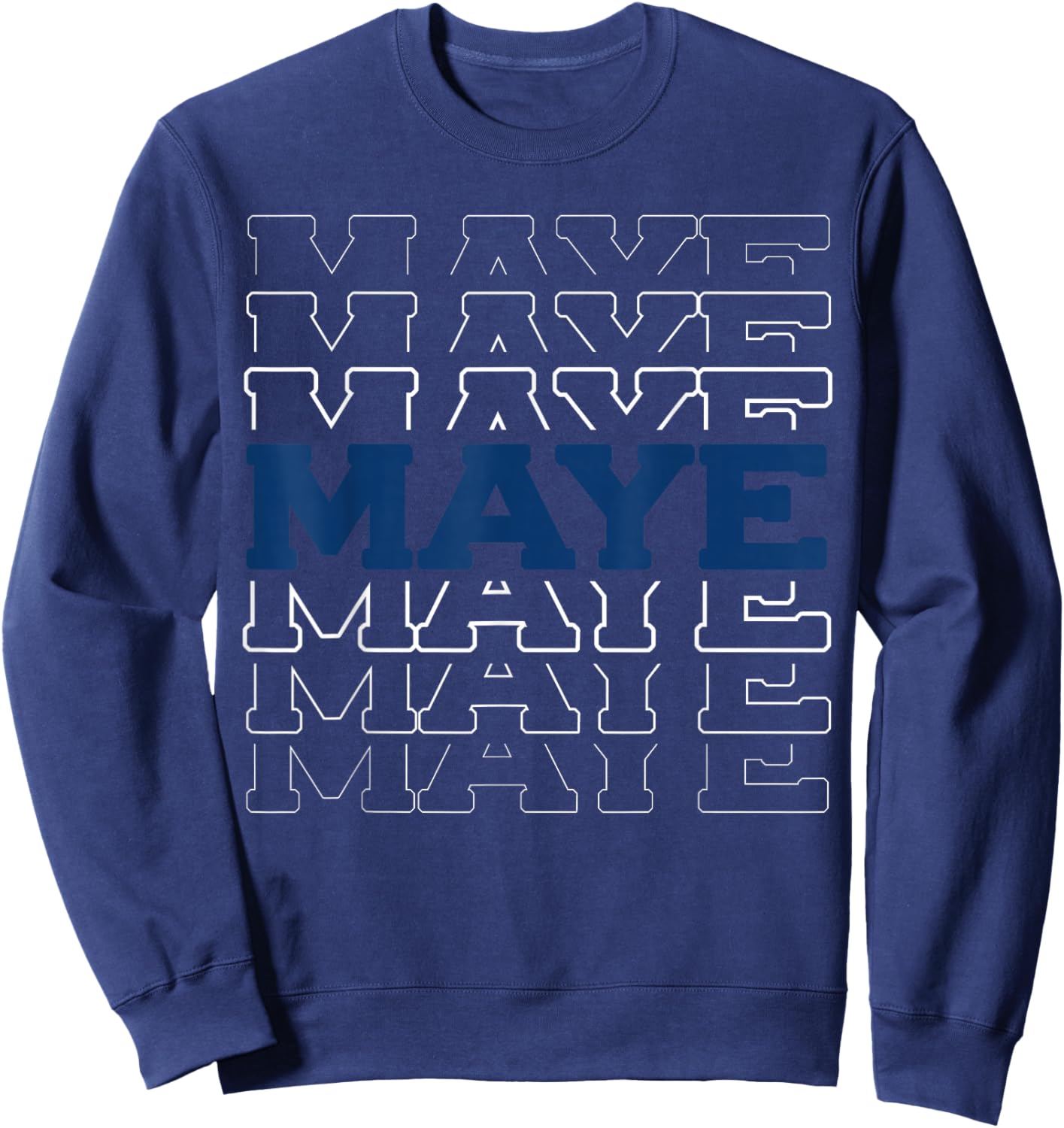 Maye Name Personalized Idea Women Kids Retro Vintage Sweatshirt - Sweatshirt | Navy
