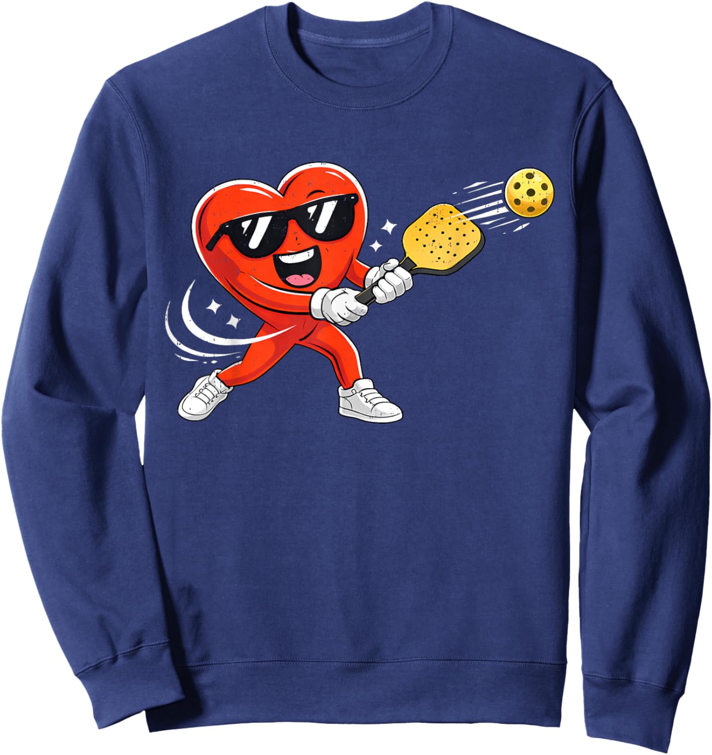Valentine Pickleball Heart Sport Valentines Day Men Boy Kids Sweatshirt - Sweatshirt | Navy