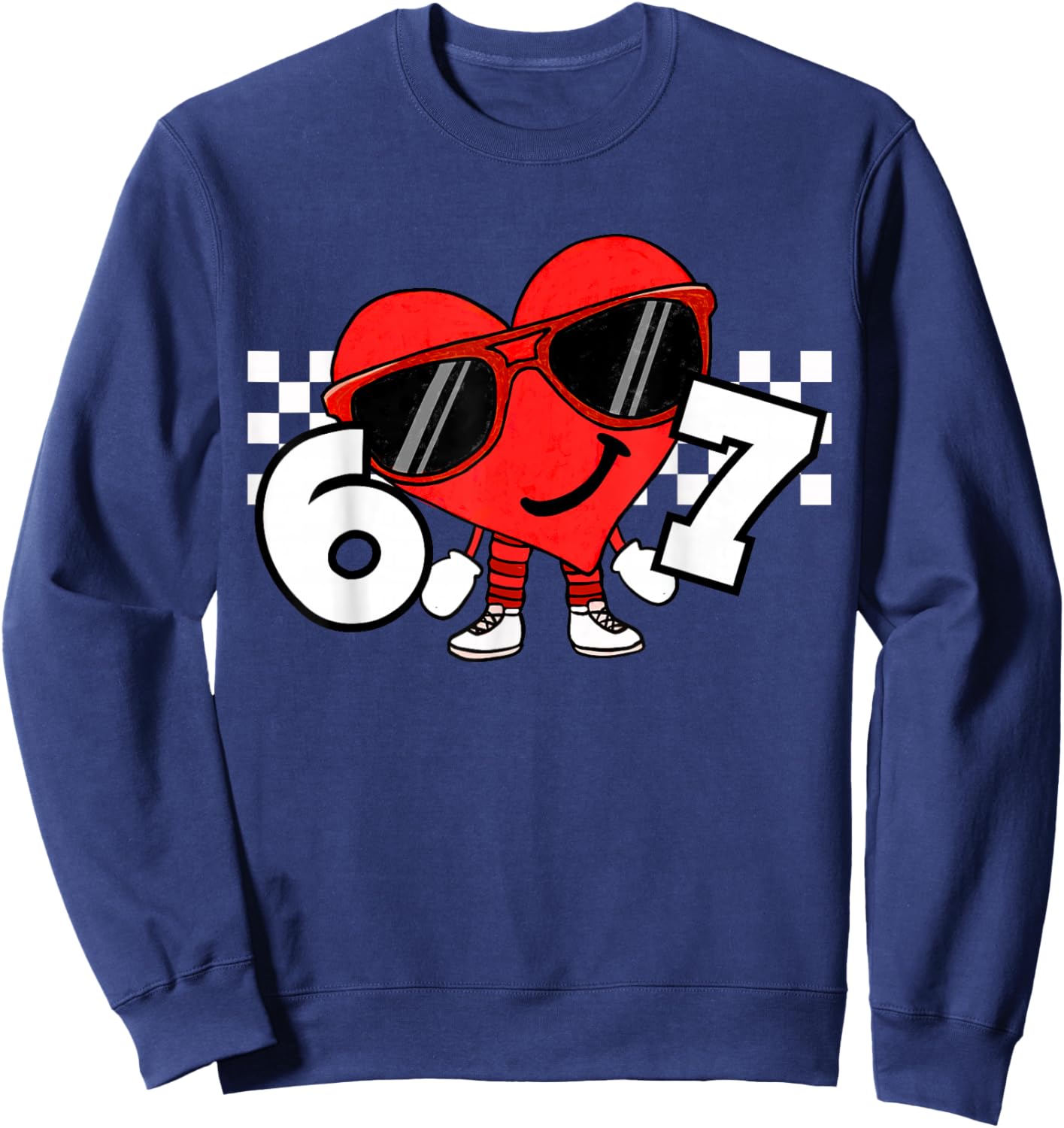 Funny Valentines Heart 67 Six Seven Boys Kids Teens Sweatshirt - Sweatshirt | Navy