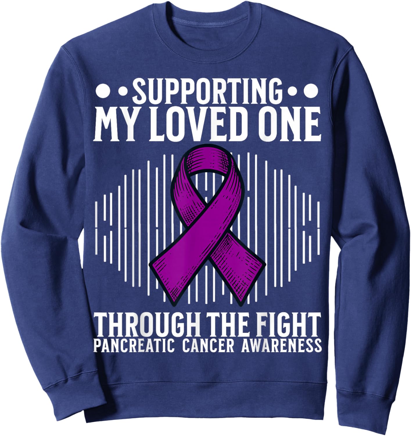 Purple Support Pancreatic Cancer Awareness Products Gifts Sweatshirt - Sweatshirt | Navy