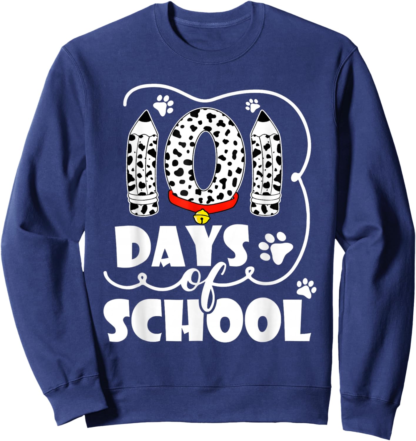 Happy 101 Days School Cute Dog 100 Days Smarter Student Kids Sweatshirt - Sweatshirt | Navy