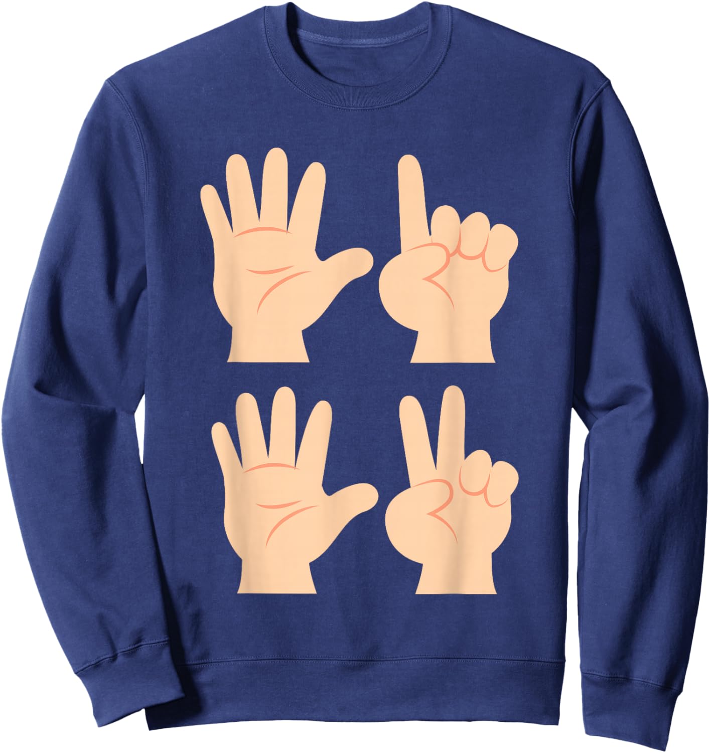 Six Seven 6 7 Meme ASL Sign Language Sweatshirt - Sweatshirt | Navy