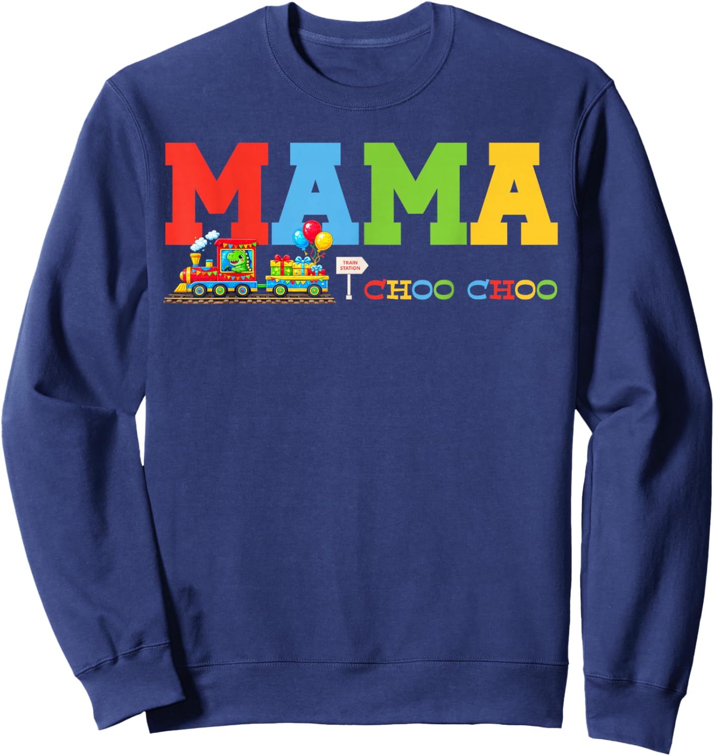 Train Birthday Mama Sweatshirt - Sweatshirt | Navy