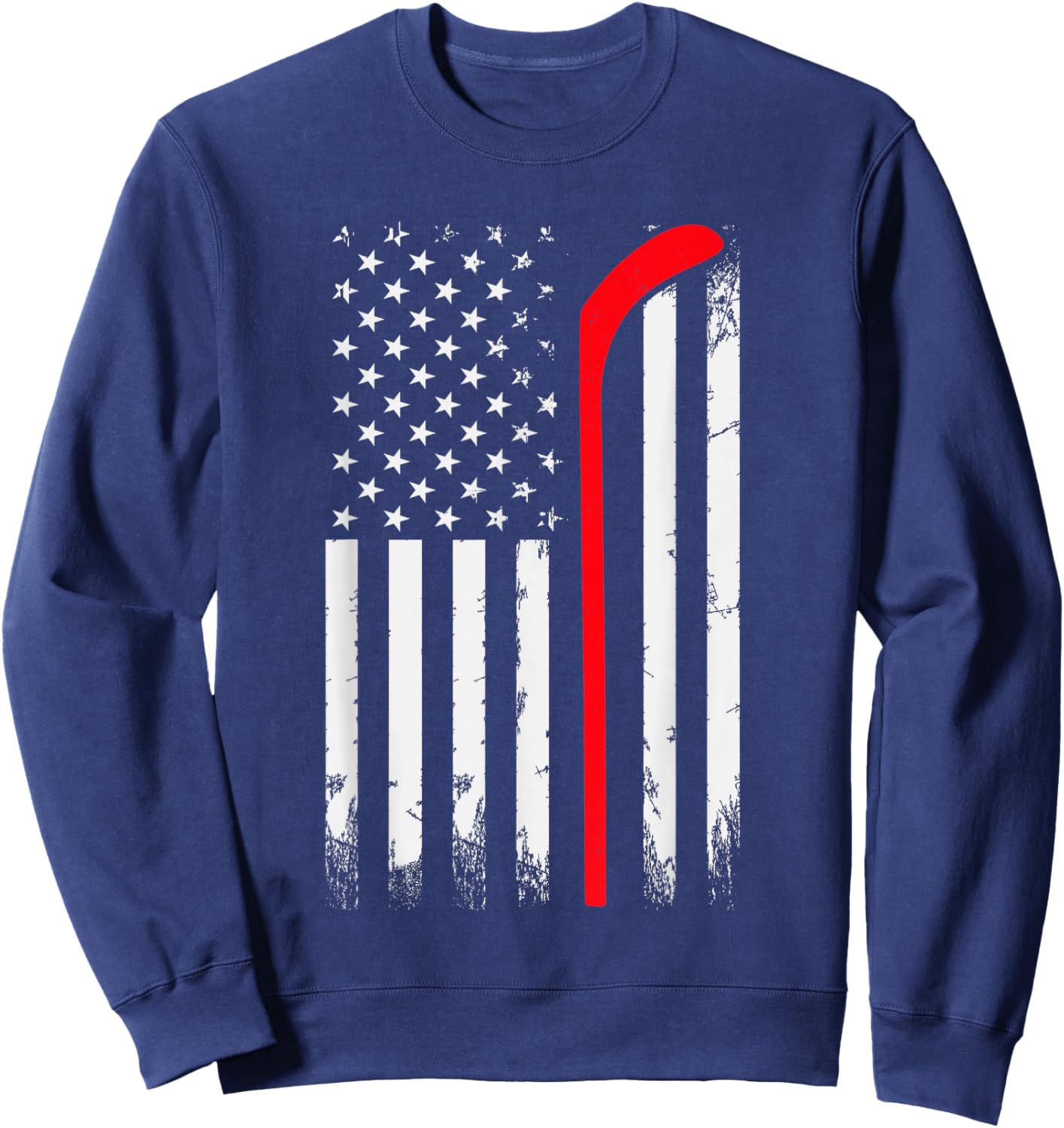 Ice Hockey US Flag Player & Fan Lovers American Ice Hockey Sweatshirt - Sweatshirt | Navy