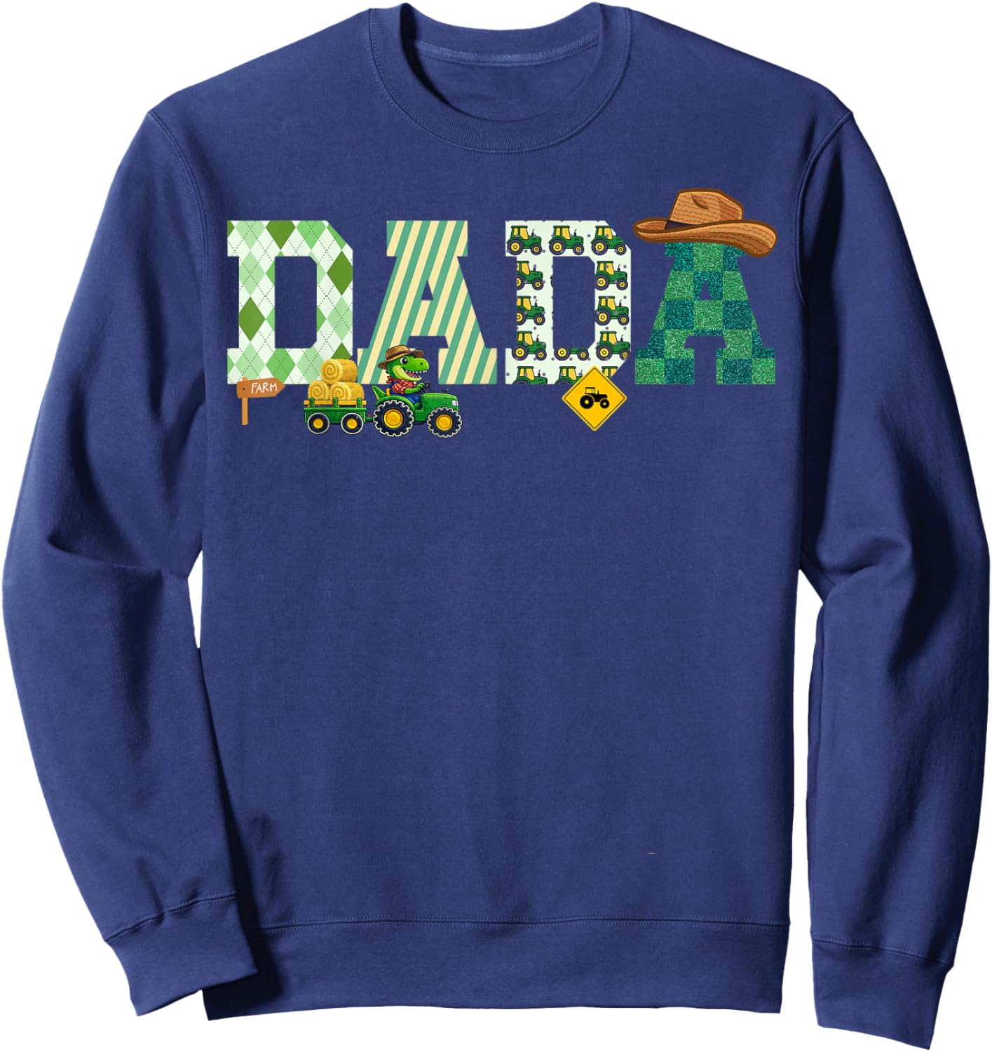 Farm Tractor Dada 1st Birthday Farmer Sweatshirt - Sweatshirt | Navy