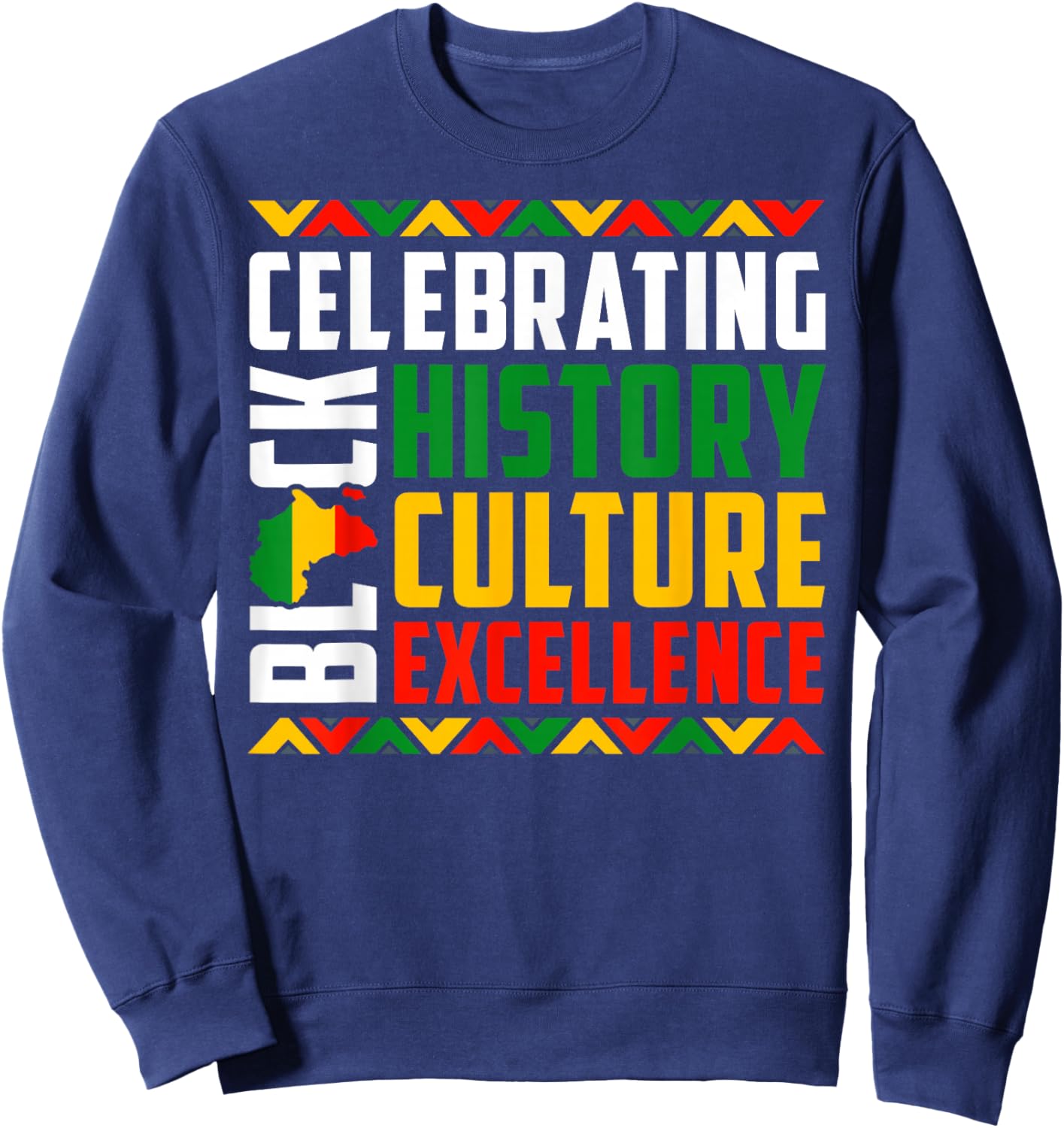 Celebrating Black History Month Afro African Men Women Kids Sweatshirt - Sweatshirt | Navy