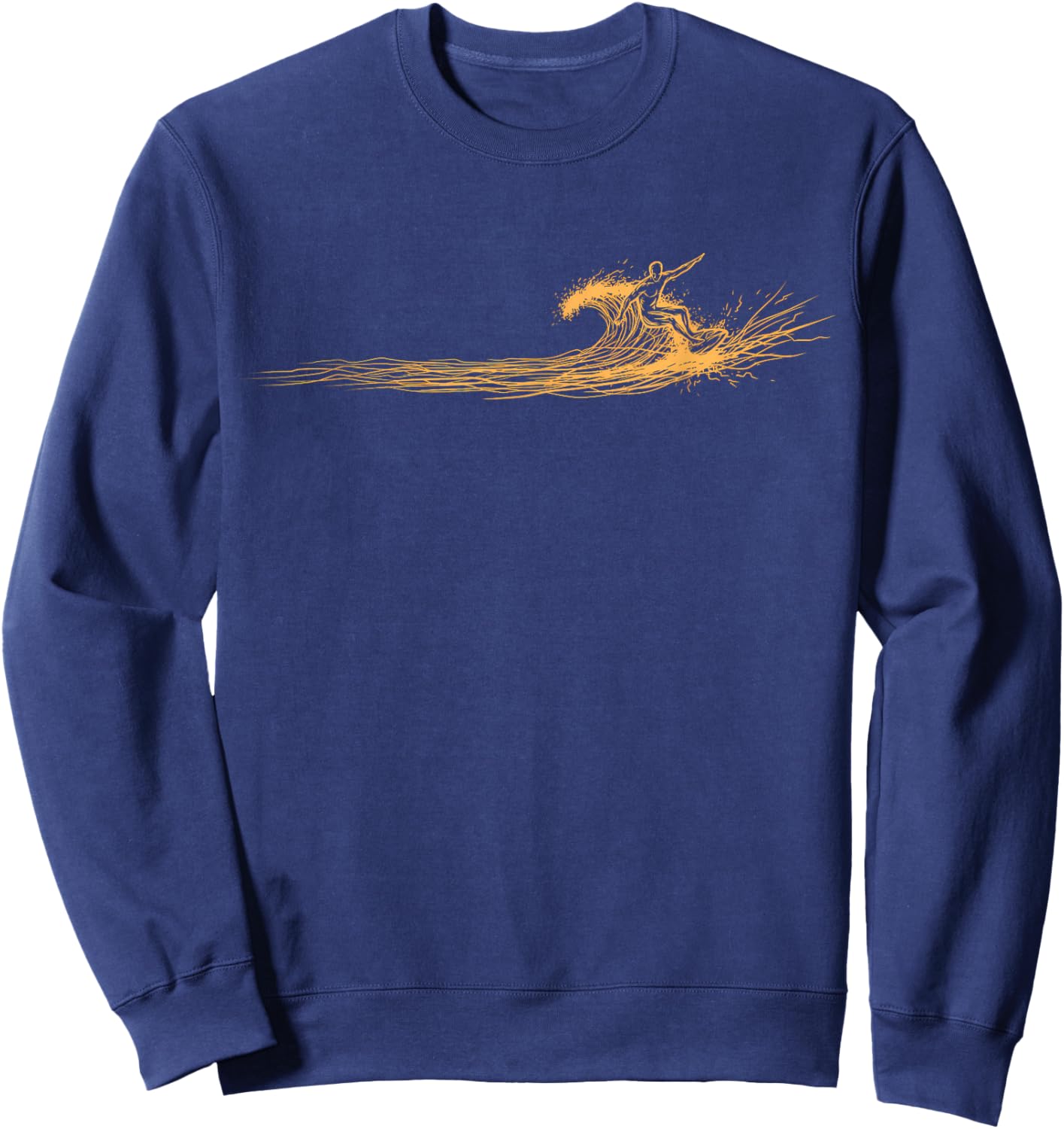 Surfer Wave Graphic Surfboard Surfing for Surfers Sweatshirt - Sweatshirt | Navy
