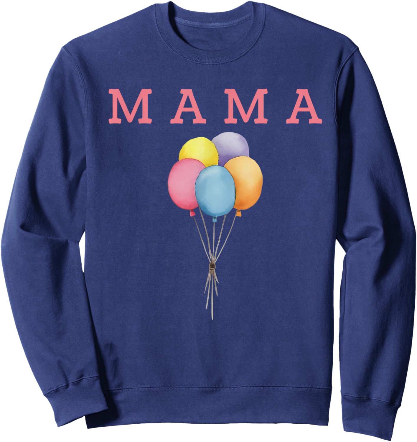 Mama of The Rainbow Balloon Birthday Boy Girl Family Sweatshirt - Sweatshirt | Navy