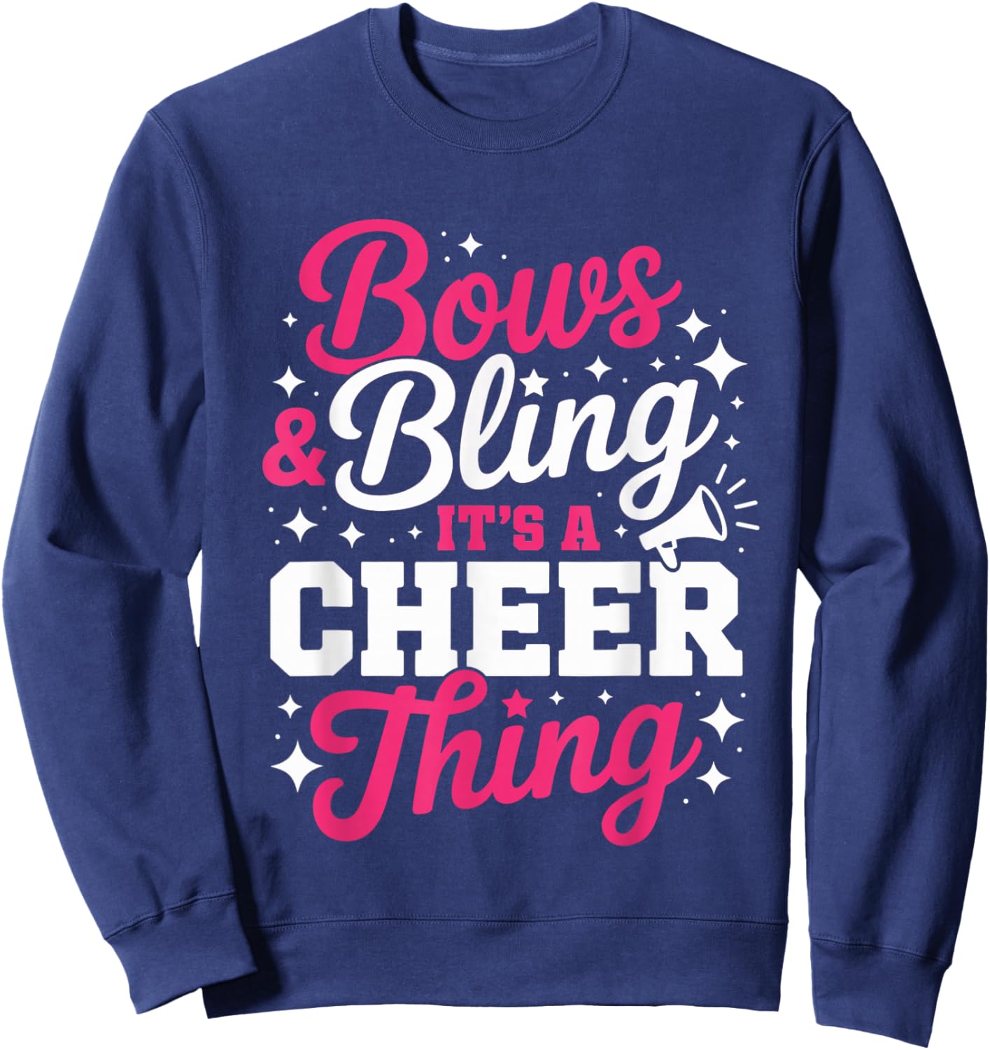 Bows & Bling It's A Cheer Thing Funny Cheerleading Sweatshirt - Sweatshirt | Navy
