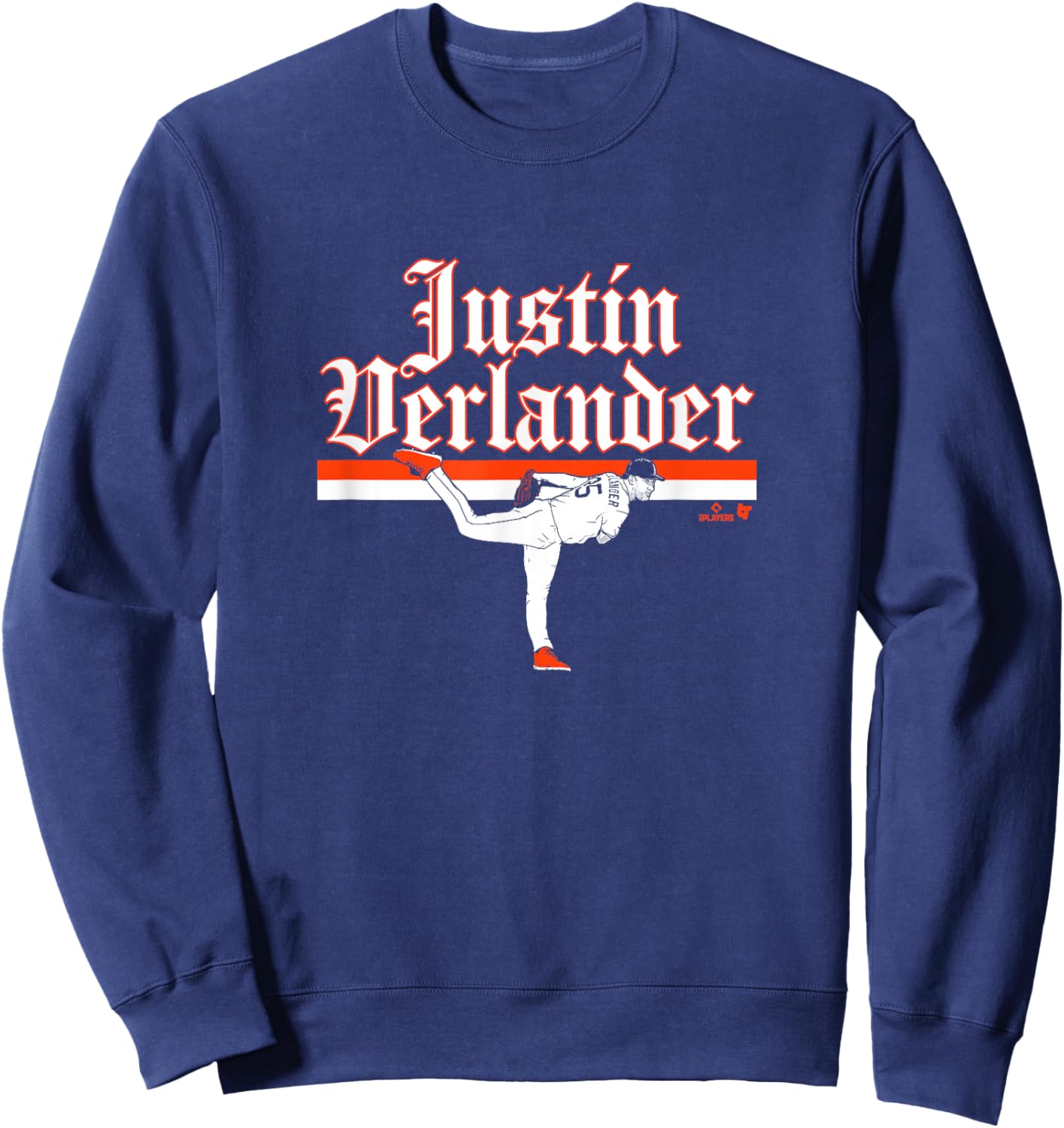 Justin Verlander - Ace Pose - Detroit Baseball Sweatshirt - Sweatshirt | Navy