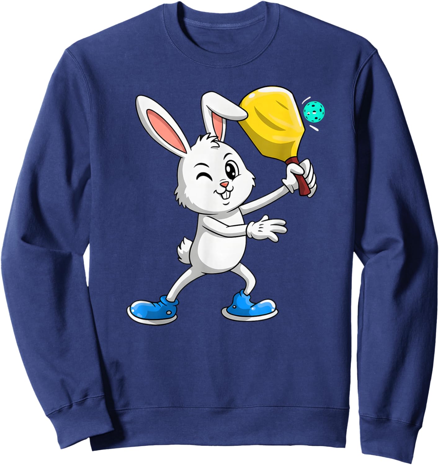 Pickleball Bunny Rabbit Easter Day for Pickleball Player Sweatshirt - Sweatshirt | Navy