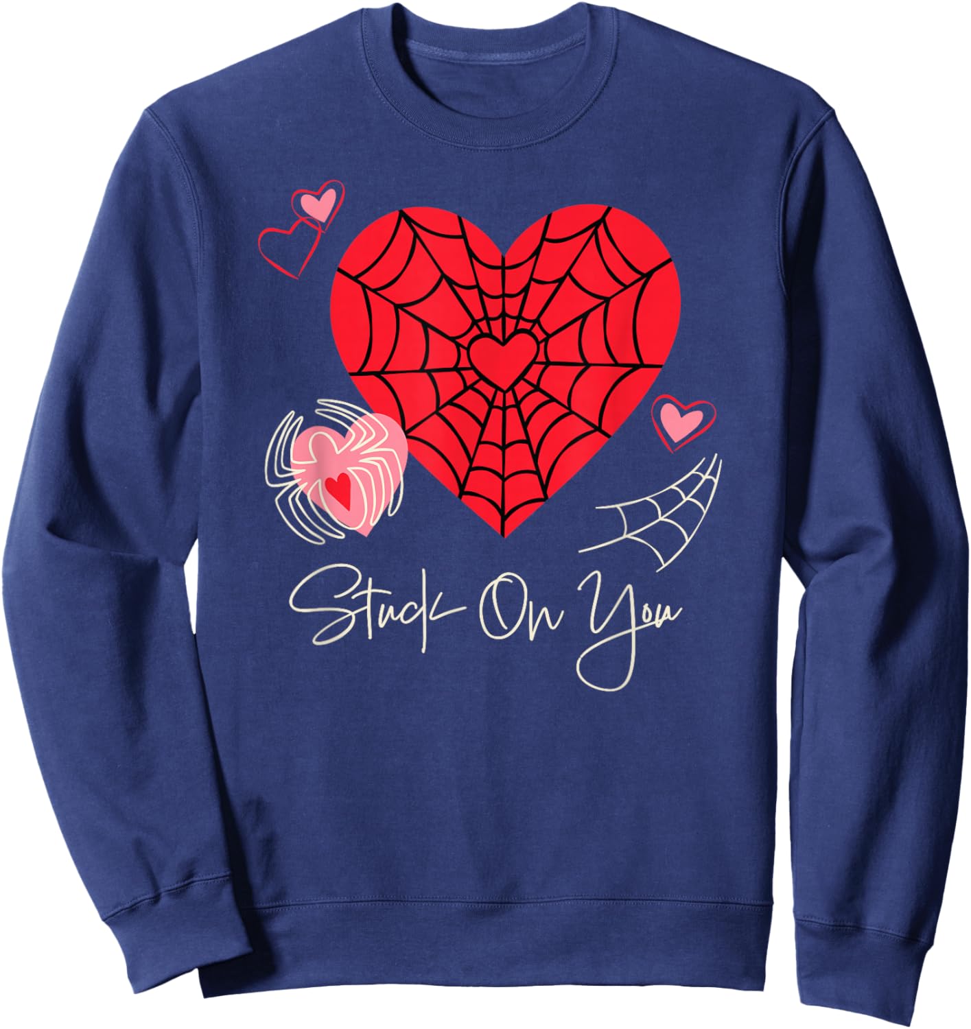 Marvel Spider-Man Stuck On You Valentine's Day Heart Sweatshirt - Sweatshirt | Navy