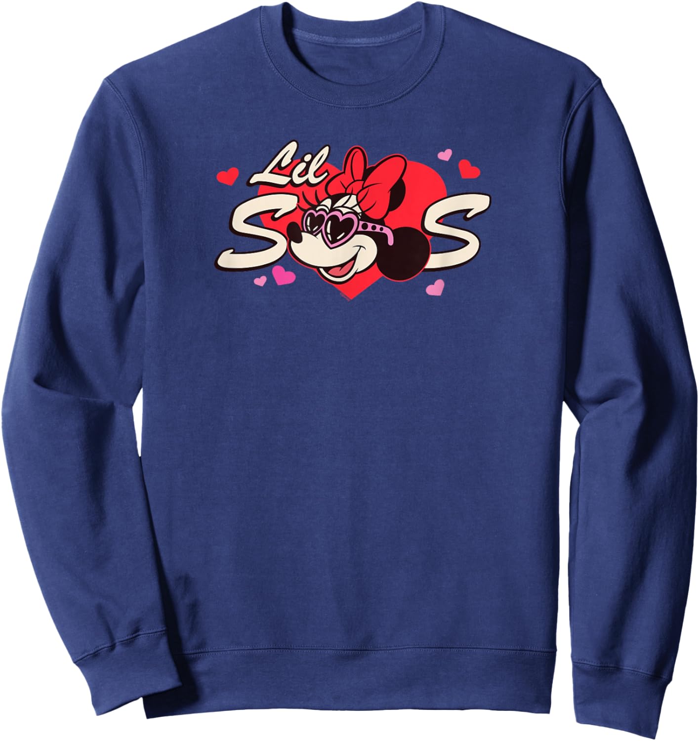 Disney Valentine's Day Lil Sis Gift Family Matching Trip Sweatshirt - Sweatshirt | Navy