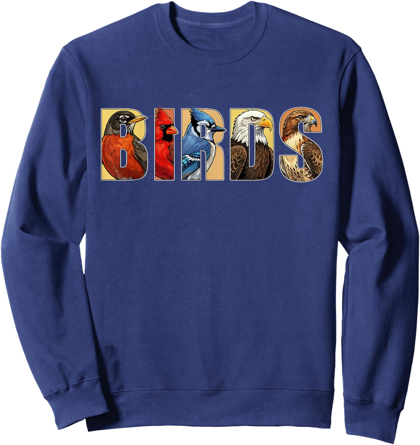 Funny Bird Watching Shirt Vintage Birds Identification Sweatshirt - Sweatshirt | Navy