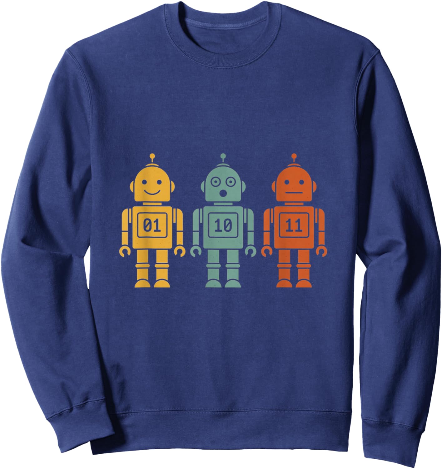 01 10 11 Robot Binary 1 2 3 Sweatshirt - Sweatshirt | Navy