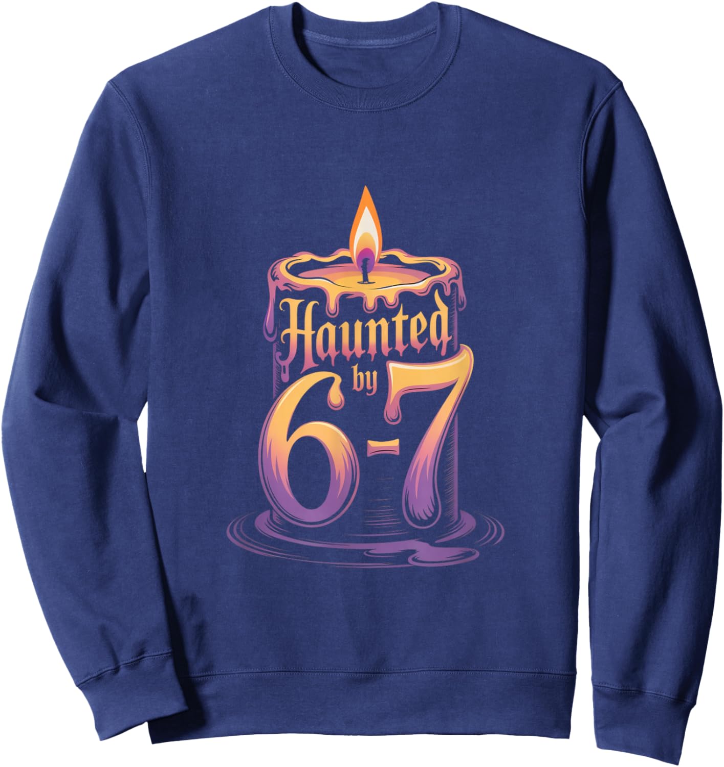 Haunted by 6-7 Funny Halloween 6-7 Costume Sweatshirt - Sweatshirt | Navy