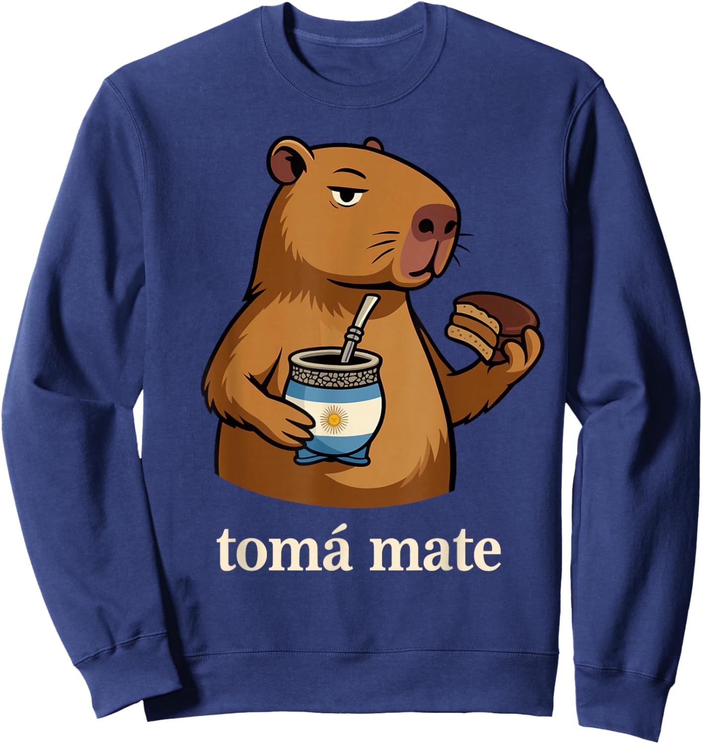 Argentinian Capybara Yerba Mate Argentina Argentine Alfajor Sweatshirt - Sweatshirt | Navy