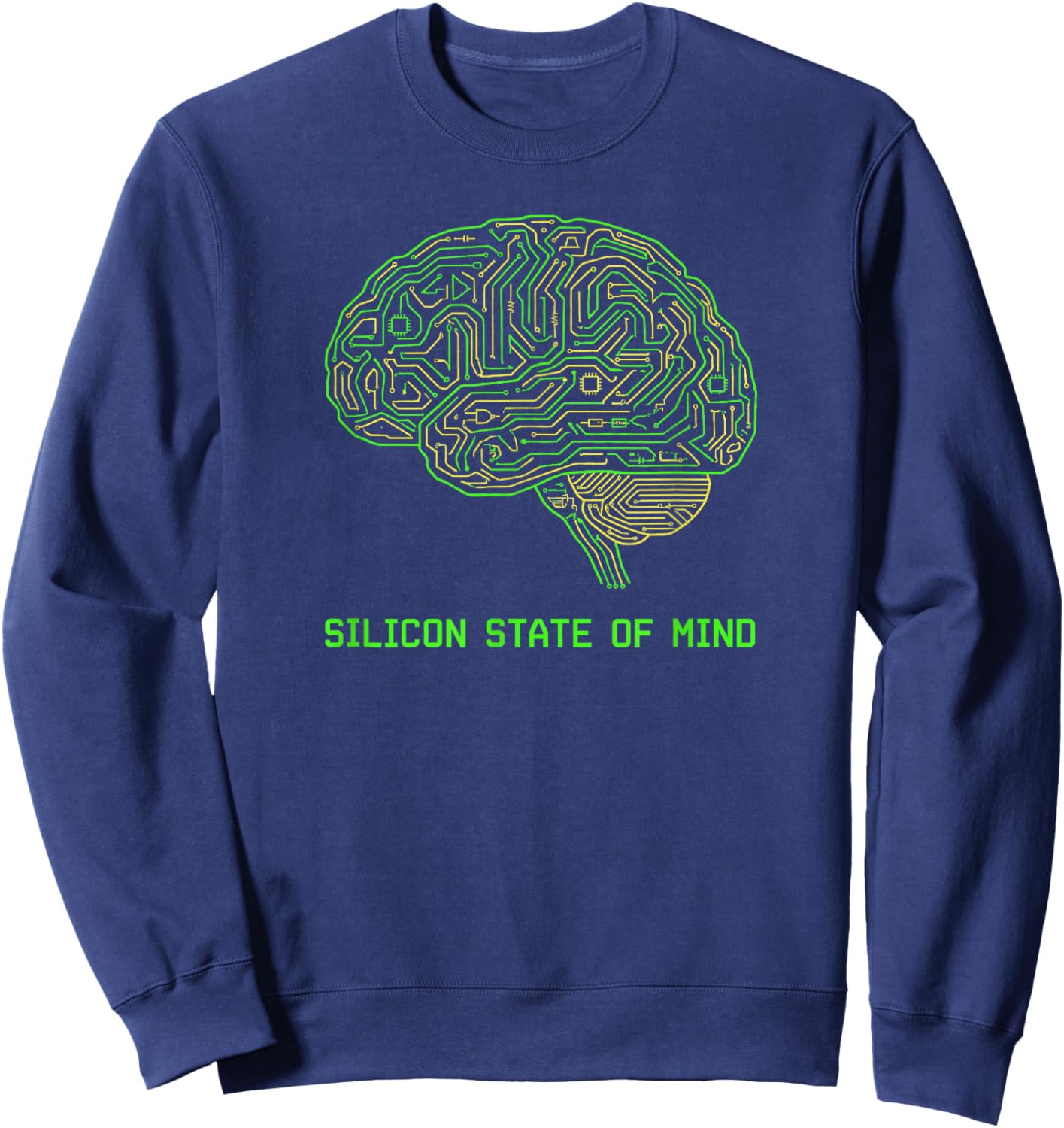 Silicon State of Mind Engineer PCB Brain Design Sweatshirt - Sweatshirt | Navy