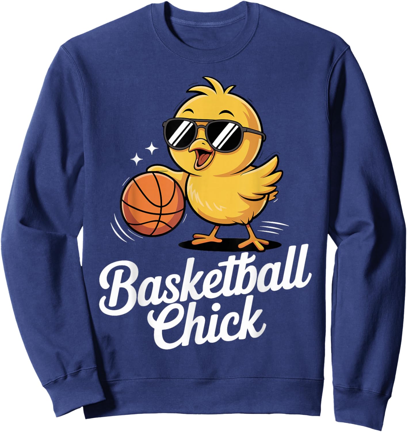 Basketball Chick Funny Cute Sports Girl Player Sweatshirt - Sweatshirt | Navy
